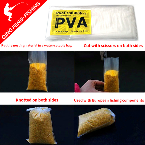 50PCS Carp Fishing PVA Bags Fast Dissolving Environmental Fishing Material Tackle Carp Bait Bags 5*10cm 7*10cm etc. ► Photo 1/6