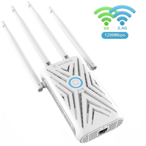 Wavlink AC 1200 Dual-Band WiFi repeater 2.4G\5G WiFi Extender 4×5 dbi Antennas WiFi Amplifier Long Range Signal WiFi Booster ► Photo 1/6