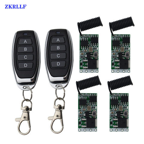 ZKRLLF 433mhz DC 3.6V 5V 12V 24V 1CH Mini Relay Wireless RF Remote Control Switch LED Lamp Controller Micro Receiver Transmitter ► Photo 1/6