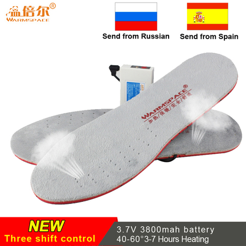 Warmspace Rechargeable Heated Insoles 3800mAh Feet Warm Shoe Pad Thermal Electric Foot Winter Ski Insoles Heated Outdoor Sports ► Photo 1/6