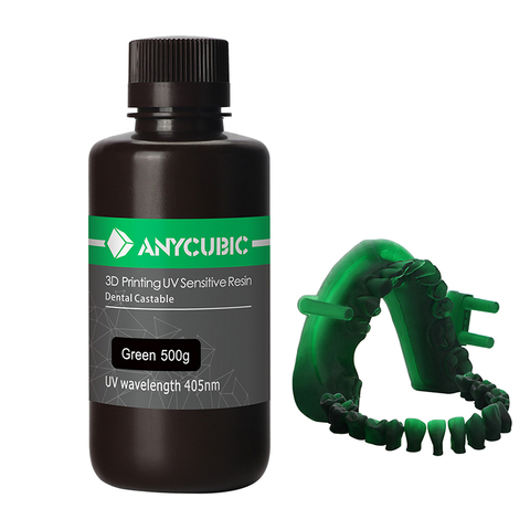 ANYCUBIC Resin Dental Castable Green 405nm Sensitive UV Resin For 3d Printer Photon Photon-S 3d Printing Materials impresora 3d ► Photo 1/6