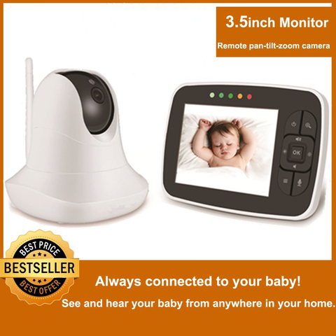 3.5'' High Resolution Baby Monitor Infrared Night Vision Wireless Video Baby Sleeping Monitor with Remote Camera Pan-Tilt-Zoom ► Photo 1/6