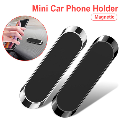 TKEY Magnetic Car Phone Holder mini Strip Paste Stand For iPhone Samsung Xiaomi Wall Zinc Alloy Magnet GPS Car Mount Dashboard ► Photo 1/6