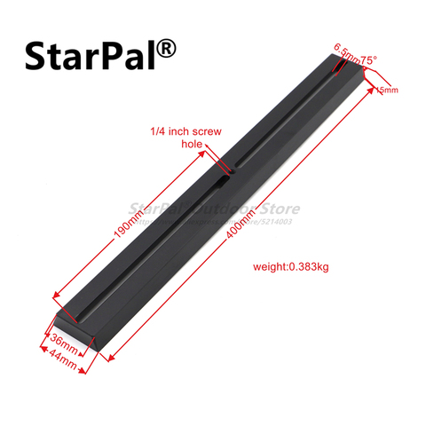 StarPal Universal 400mm Dovetail Mounting Plate- black plate standard size ► Photo 1/3