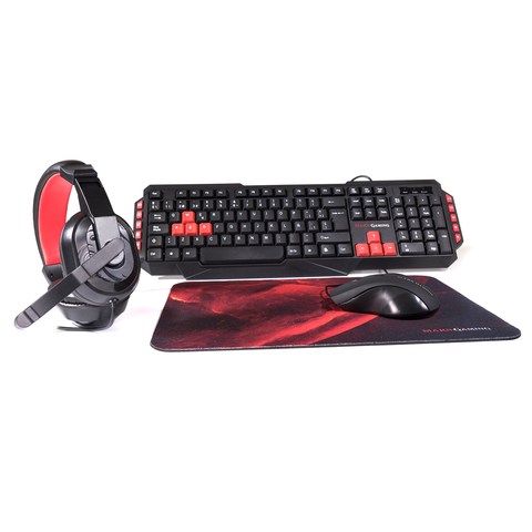 Mars Gaming MRCP1 - Combo Gaming keyboard and Raton + headphones + Gaming mat, Spanish keyboard, gamer mouse 2800 DPI ► Photo 1/6