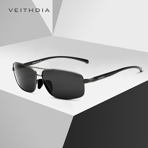 VEITHDIA Vintage Retro Brand Designer Men Polarized UV400 Sunglasses Square Classic Men Shades Sun glasses for Men V2458 ► Photo 1/6