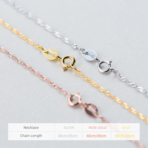 MODIAN Authentic 925 Sterling Silver Simple 3 Color Necklace for Women Fashion Cross Chains Necklace Fine Jewelry No Pendant ► Photo 1/5