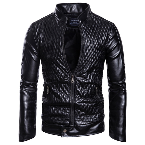 Men's Leather Clothing 2022 New Fashion Casual Outdoor Trend Locomotive Pure Color High Quality Comfortable Coat Leather Jacket ► Photo 1/6