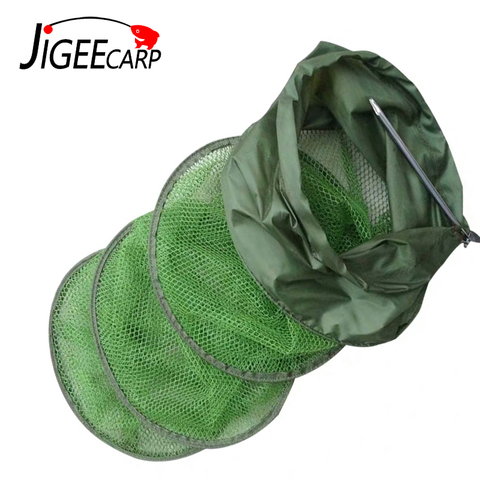 JIGEECARP 1pc Mini Panfish Fishing Keep Net Collapsible Fish Shrimp Dip Net Cage Fish keeper Mesh Creel  Fishing Tools ► Photo 1/6