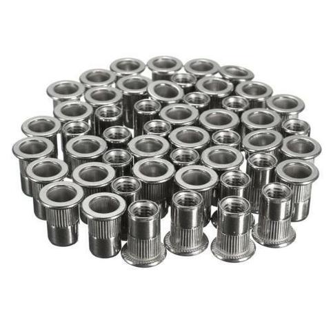 50pcs M6 Thread 304 Stainless Steel Flat Head Rivet Nut Rivnut Insert Nutsert ► Photo 1/5