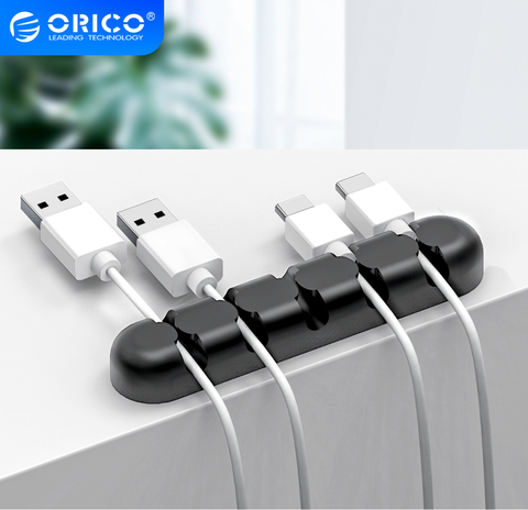 ORICO Cable Organizer Silicone USB Cable Winder Desktop Tidy Management Clips Cable Holder for Mouse Headphone Wire Organizer ► Photo 1/6