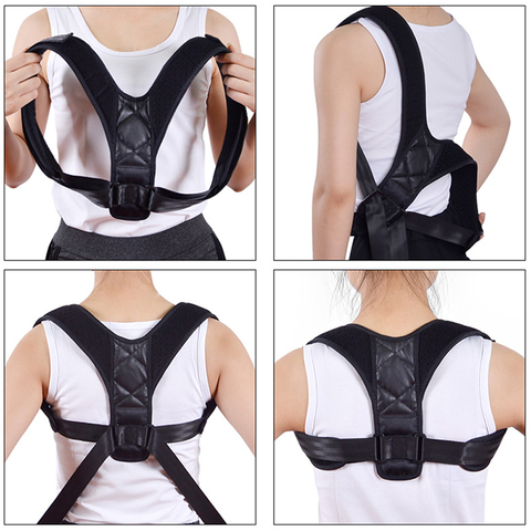 Men Back Support aligner clavicle spine back shoulder lumbar support belt posture correction to prevent strain back protector ► Photo 1/4