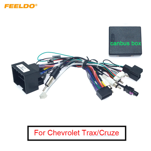 FEELDO Car Media Android Radio Player 16Pin Wire Harness With Canbus Box For Chevrolet Trax Cruze Aveo Buick Regal Power Cable ► Photo 1/6