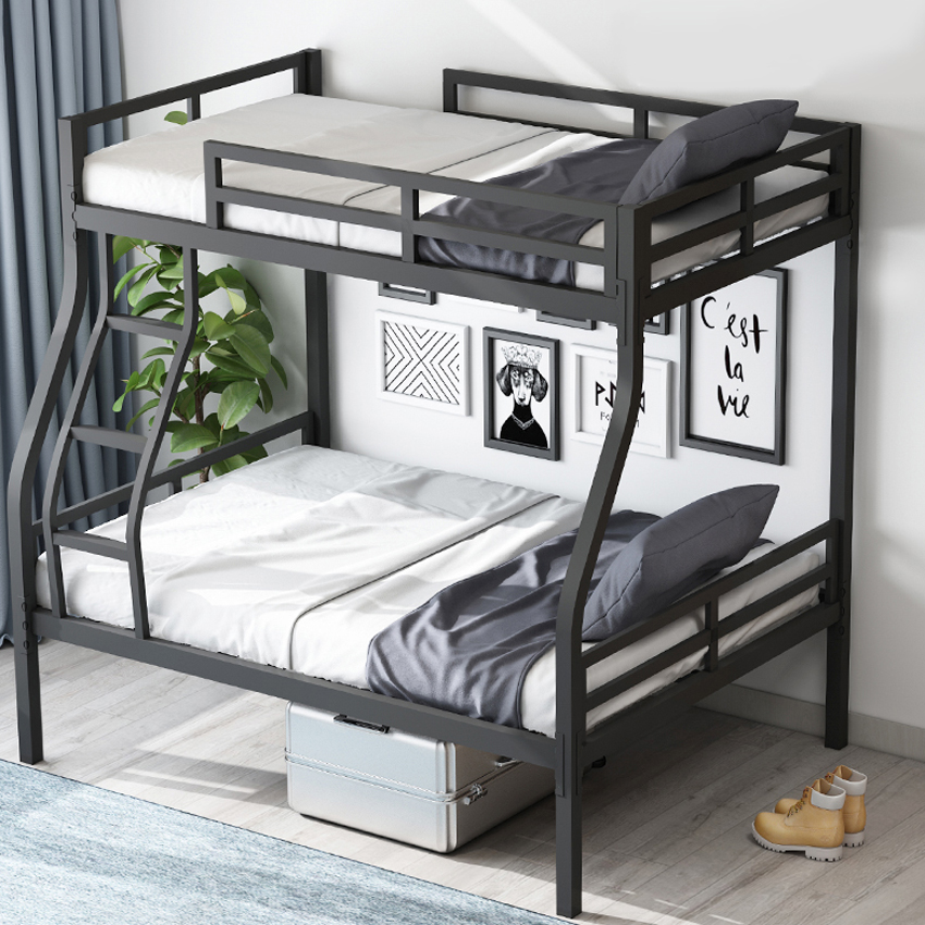 Buy Online Bunk Bed 120 150 180cm Dormitory Iron Double High Loft Teenage Adult Bedroom Simple Lunch Nap Bed Twin Bed Frame With Ladder Alitools