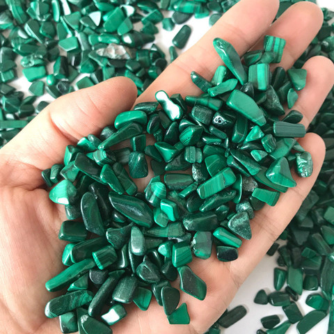 100g Malachite Crystal Gravel Mineral Crystal Chip Beads Home or Fountain Decor Tumbled Stone Degauss Healing Reiki ► Photo 1/5