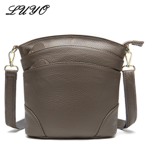 2022 Real Natural Cow Genuine Leather Messenger Bag Famous Brand Female Small Crossbody Shoulder Bags For Women Bolsa Feminina S ► Photo 1/5