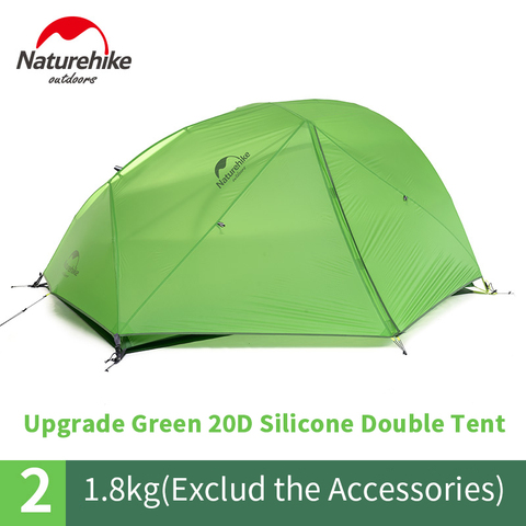 Naturehike 2 Person Ultralight Tent Upgraded Star River Camping Tent 20D Silicone With Snow Skirt Tent With Free Mat NH17T012-T ► Photo 1/6