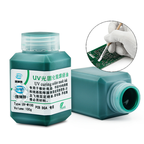 100g Green Oil UV Solder Mask Ink Prevent Corrosive Arcing Solder Paste Flux for PCB SMD Circuit Board Solder Welding Fluxes ► Photo 1/6