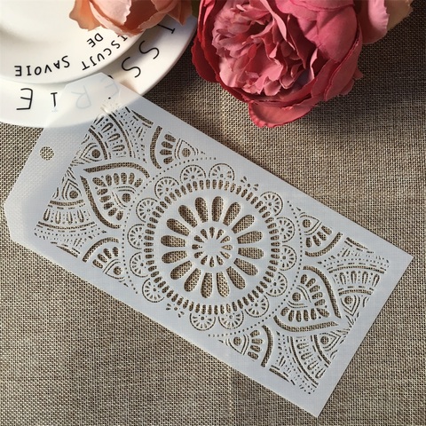 24*12cm Flower Round Circle Lotus DIY Layering Stencils Wall Painting Scrapbook Coloring Embossing Album Decorative Template ► Photo 1/1