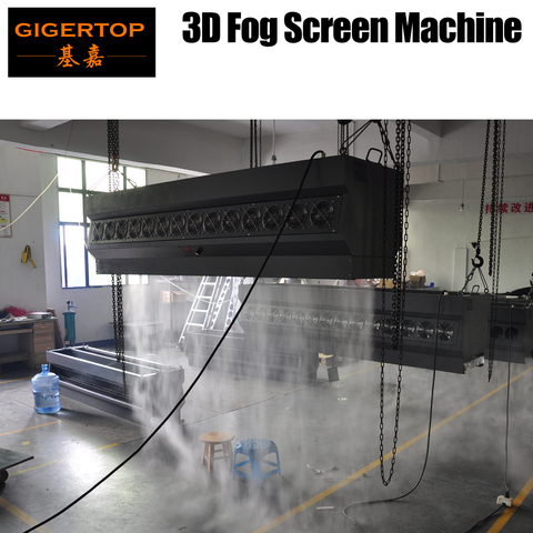 Flightcase Packing Hanging 3D Fog Screen Stage Fog Lighting Remote/Manual Control Water Fog Curtain Video Photo Image Logo Play ► Photo 1/6