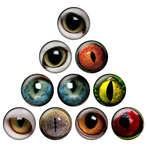 24pcs/lot Round Glass Cabochon12mm 18mm 25mm Animal Eyes Dragon Snake Owl Cat Tiger Eyes Glass Cabochon DIY Jewelry Making H141 ► Photo 1/6