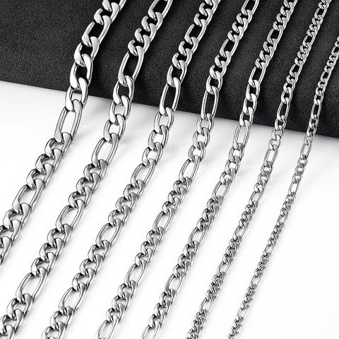 Width 3/4/5/6/7/9/11mm Stainless Steel Figaro Chain High Quality Link Necklace Chain Stainless Steel  Men Jewelry Wholesale ► Photo 1/4