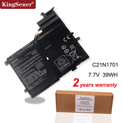 Kingsener New C21N1701 Battery For ASUS VivoBook S460UA S460U K406UA S406UA-BM360T S406UA-BM146T S406UA-BM148T C21PQC5 7.7V 39WH ► Photo 1/5