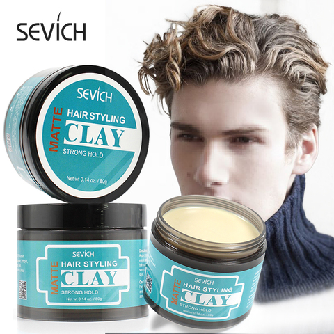 Sevich 80g Lasting Matte Hair Clay Strong Hold Clay Easy Wash Convenient Smooth Fashion Hair Styling Refreshing Hair Clay ► Photo 1/6