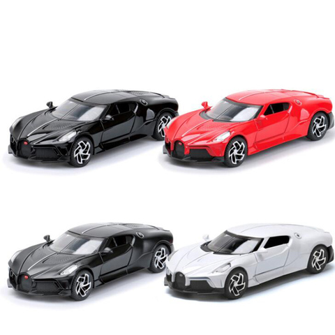 1:32 Alloy Car Bugatti La Voiture Noire Metal Toy Vehicle Sound Light Pull Back Model Children Gift Bauble For Boy Sports Car ► Photo 1/5