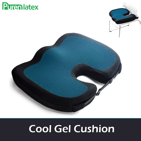 PurenLatex Cooling Gel Cushion Orthopedic Cushion Memory Foam Protect Coccyx Pad Chair Seat Cushions Release Pain Office Car Mat ► Photo 1/1