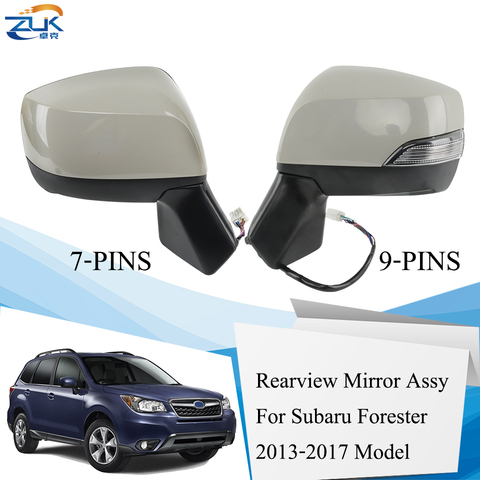 ZUK Outside Rearview Mirror Rear View Mirror Assy For Subaru Forester 2013 2014 2015 2016 2017 LED Light + Heated + Auto Folding ► Photo 1/1