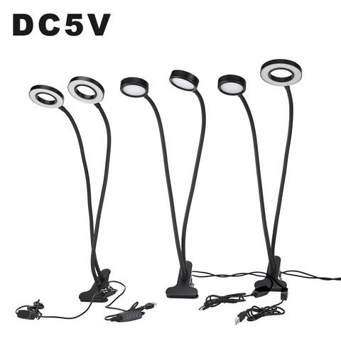10W 12W USB LED Selfie Ring Lamp DC5V LED Flexible Double Heads LED Desk Lamp with Clip for Reading Working Tiktok Show Lighting ► Photo 1/6