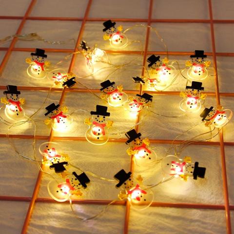 QIFU Snowman Elk Garland Holiday Light String Merry Christmas Decor for Home Christmas 2022 Ornament Navidad Natal New Year 2022 ► Photo 1/6