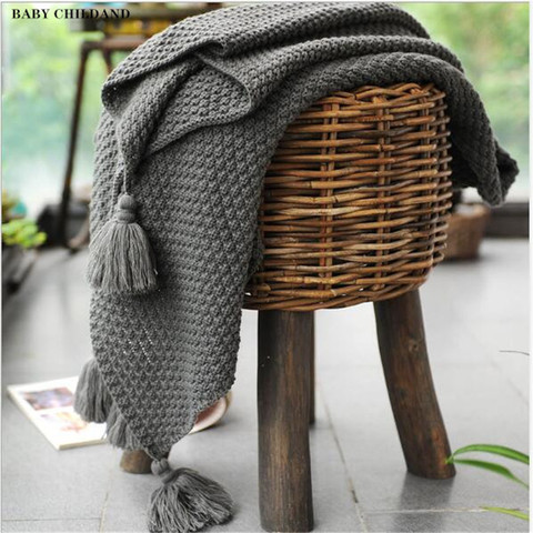 Baby Blanket Knitted Newborn Baby Swaddle Wrap Blankets Tassel Super Soft Kids Baby Stroller Crib Bedding Quilts Throw Blankets ► Photo 1/6