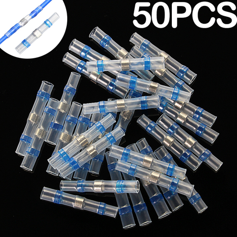 50PCS Solder Seal Wire Connectors Waterproof Heat Shrink Butt Connectors Electrical Wire Terminals Insulated Butt Splices ► Photo 1/6
