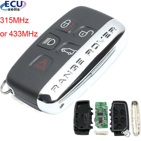 315MHz / 433MHZ 5 Button Smart Key for Land Rover Range Rover Evoque /Sport 2012-2015 side with words ► Photo 1/5