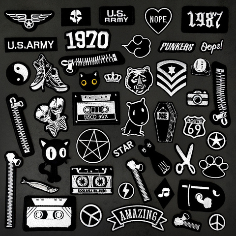 AMAZING Star Music OOPS DIY Iron On Patches Embroidery Applique Clothes Sewing Supplies Decorative Badges Stickers 1970 PUNKERS ► Photo 1/6