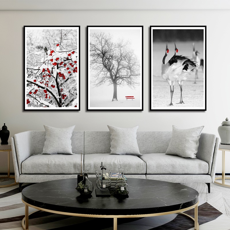 Snow Tree Canvas Painting Wall Art Picture Living Room Home Decoration Poster 
