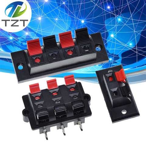 TZT 2/4/6  Way Spring Push Release Connector Speaker Terminal Strip Block ► Photo 1/6