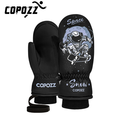 COPOZZ Child Ski Gloves 3M Thinsulate Winter Keep Warm Finger Mittens Cute Cartoon Waterproof Ultralight Snowboard Gloves Kids ► Photo 1/6
