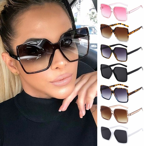 1 PC Car Motor Oversized Square Sunglasses for Women and Men UV Protection Eyeglasses Retro Big Frame Sun Glasses Fashion Shades ► Photo 1/1