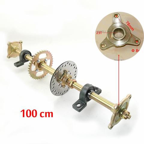 100cm 80cm ATV Quad Go Karts Rear Axle Complete Assembly with Carrier Hub Brake Disc Chain Sporcket 4 Hole 3 Hole ► Photo 1/6