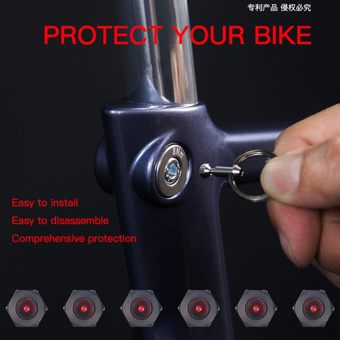 Smallest lightest 0.45g Anti theft bicycle bike lock stem handlebar wheels protect saddle smart design ► Photo 1/6