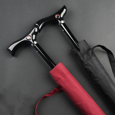 Adjustable Crutch Umbrella Old Man Walking Stick Sun Clear Umbrella windproof Gift Climbing Rain Umbrellas Guarda Chuva SY287 ► Photo 1/6