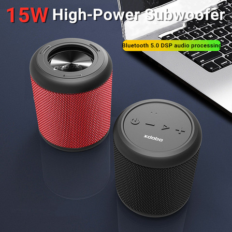 Mini Outdoor Portable Bluetooth 5.0 Speaker 15W IPX6 Waterproof Wireless Speaker TWS Heavy Bass Boombox Support TF card AUX play ► Photo 1/6