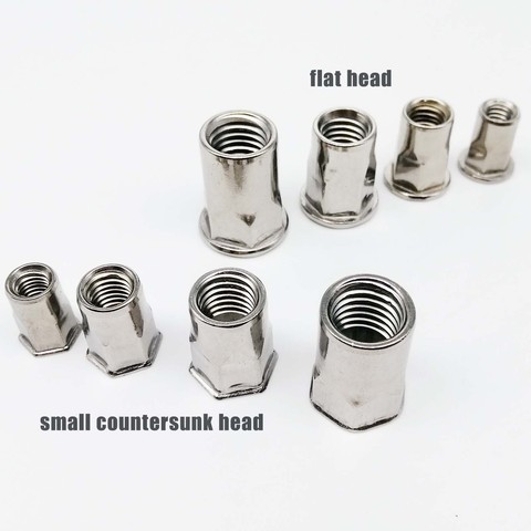 2/10pc M3 M4 M5 M6 M8 M10 M12 304 Stainless Steel Half Semi Hex Hexagon Head Bind Rivet Nut Insert Rivnut Nutsert for Screw Bolt ► Photo 1/6