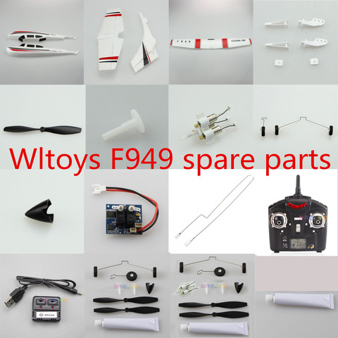 Wltoys  F949 RC RC Airplane spare parts propeller motor set gear Landing gear receiver glue Vulnerable accessory kit etc ► Photo 1/6