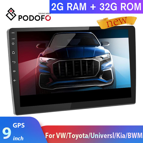 Podofo 2 Din Android Car Radio Car Multimedia Player 2din Autoradio Double DIN For Volkswagen Nissan toyota Kia Universal Stereo ► Photo 1/6