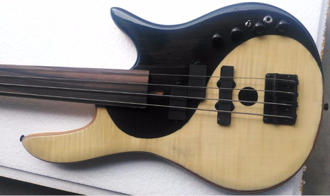 maple with rosewood black & white color active 4 string bass guitar ► Photo 1/1