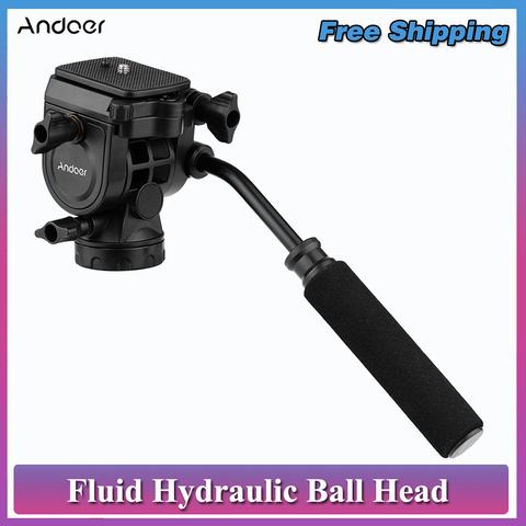 Fluid Hydraulic Ball Head Panoramic Photography with Handle for 1/4 inch Screw Camera Camcorder and 3/8 inch Monopod Tripod ► Photo 1/6